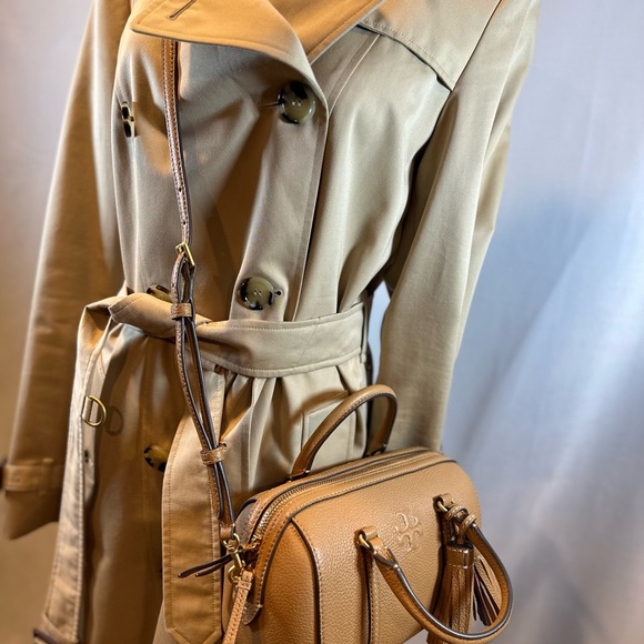 NWT! Tory Burch Thea Mini Satchel Tiramis Leather Crossbody - Picture 11 of 16